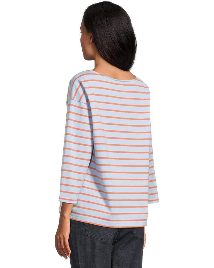 Heritage Mariner Top Split-Neck Polo Three-Quarter-Sleeve Stripe Product Image