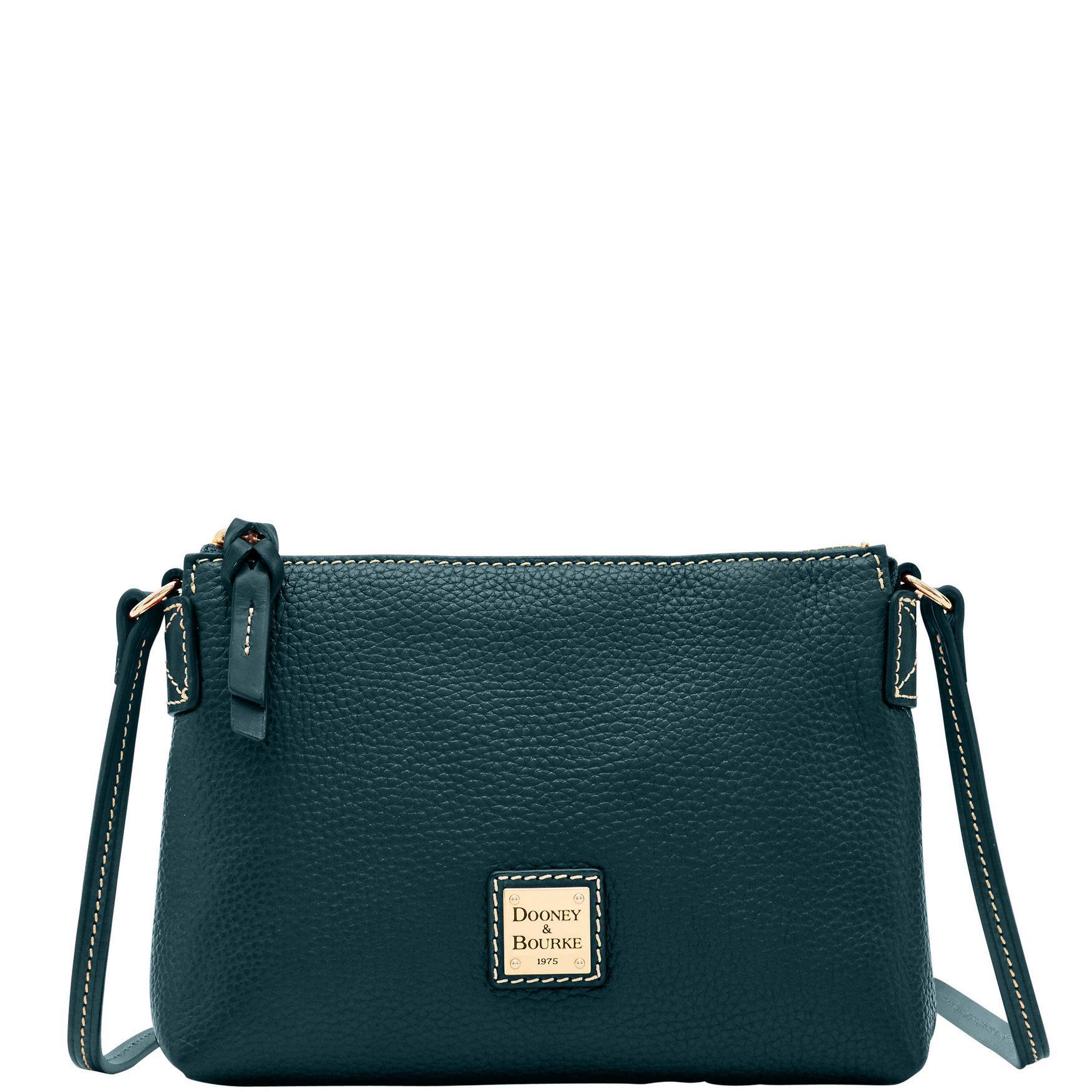 Dooney & Bourke Womens Pebble Grain Leather Crossbody Pouchette Bag in Slate Product Image