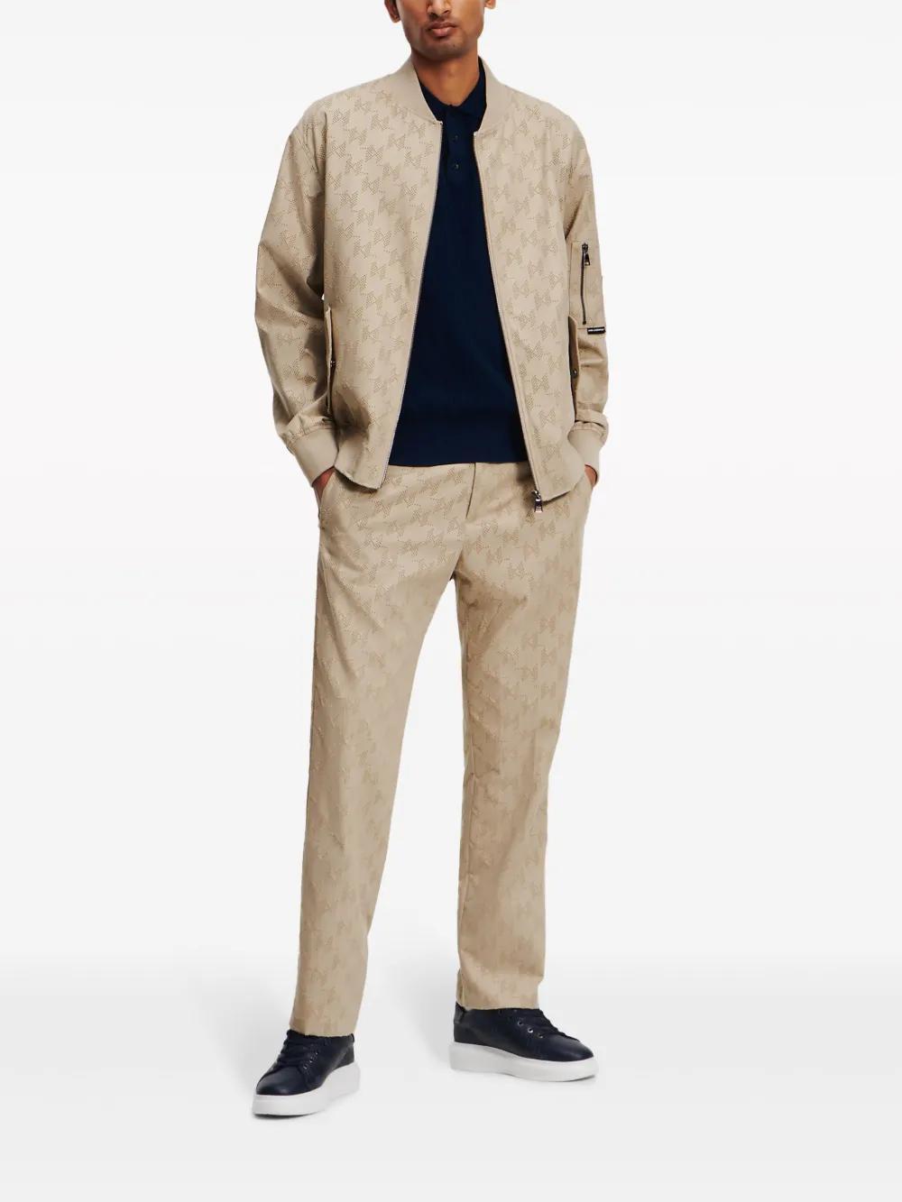 perforated-monogram bomber jacket Product Image