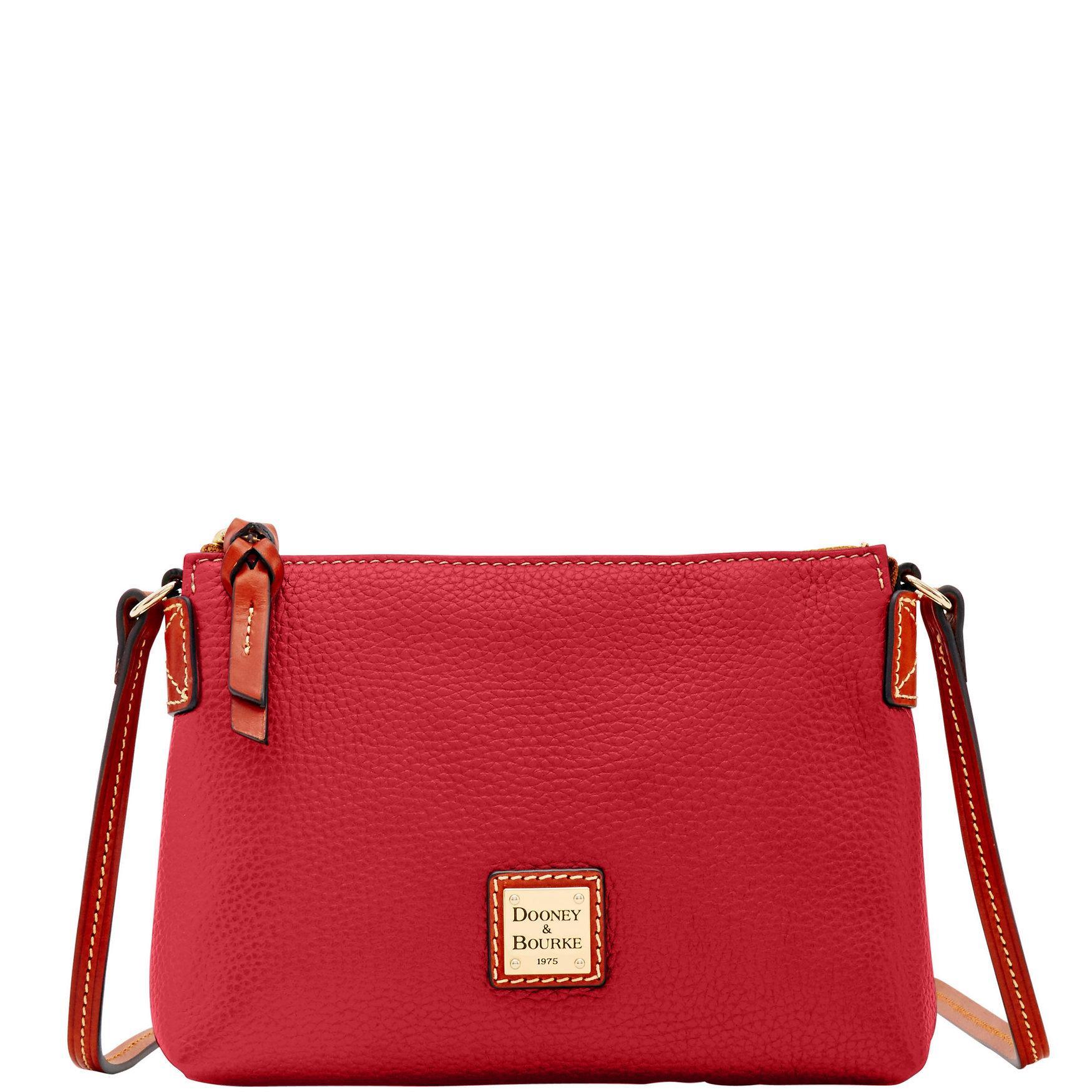 Dooney & Bourke Womens Pebble Grain Leather Crossbody Pouchette Bag in Slate Product Image
