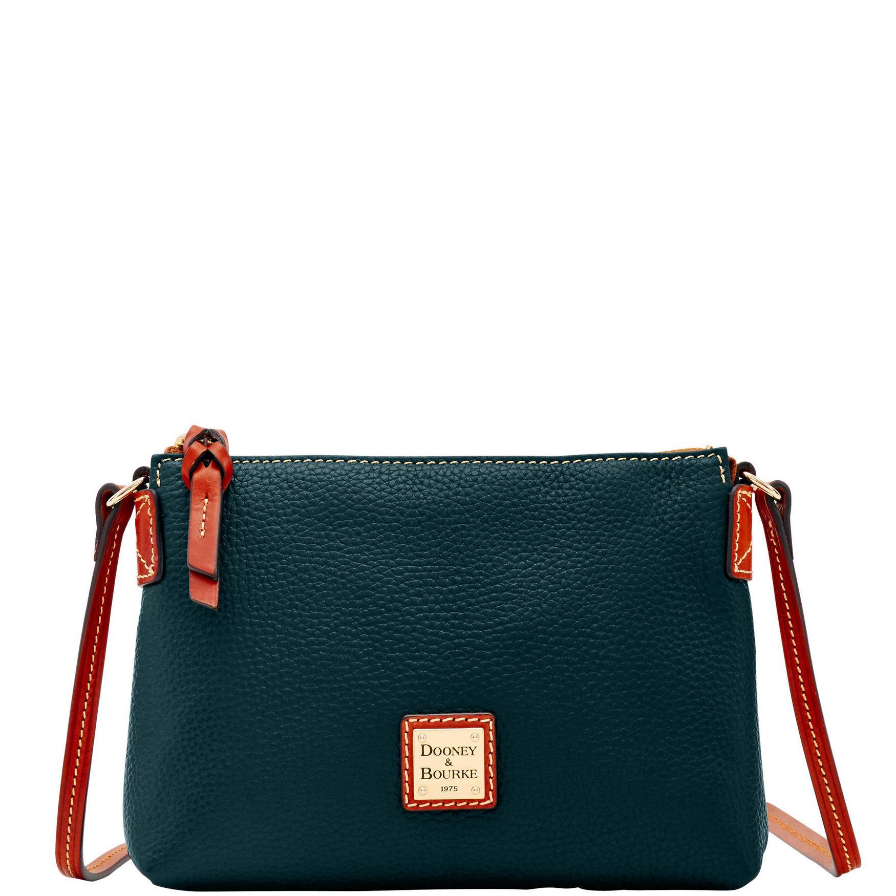 Dooney & Bourke Womens Pebble Grain Leather Crossbody Pouchette Bag in Slate Product Image