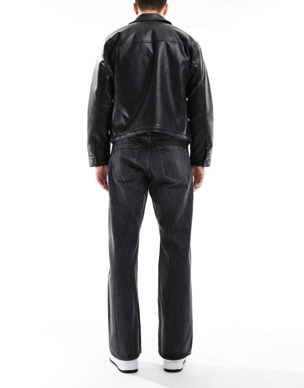 Jack & Jones Toby flared jeans in washed black Product Image