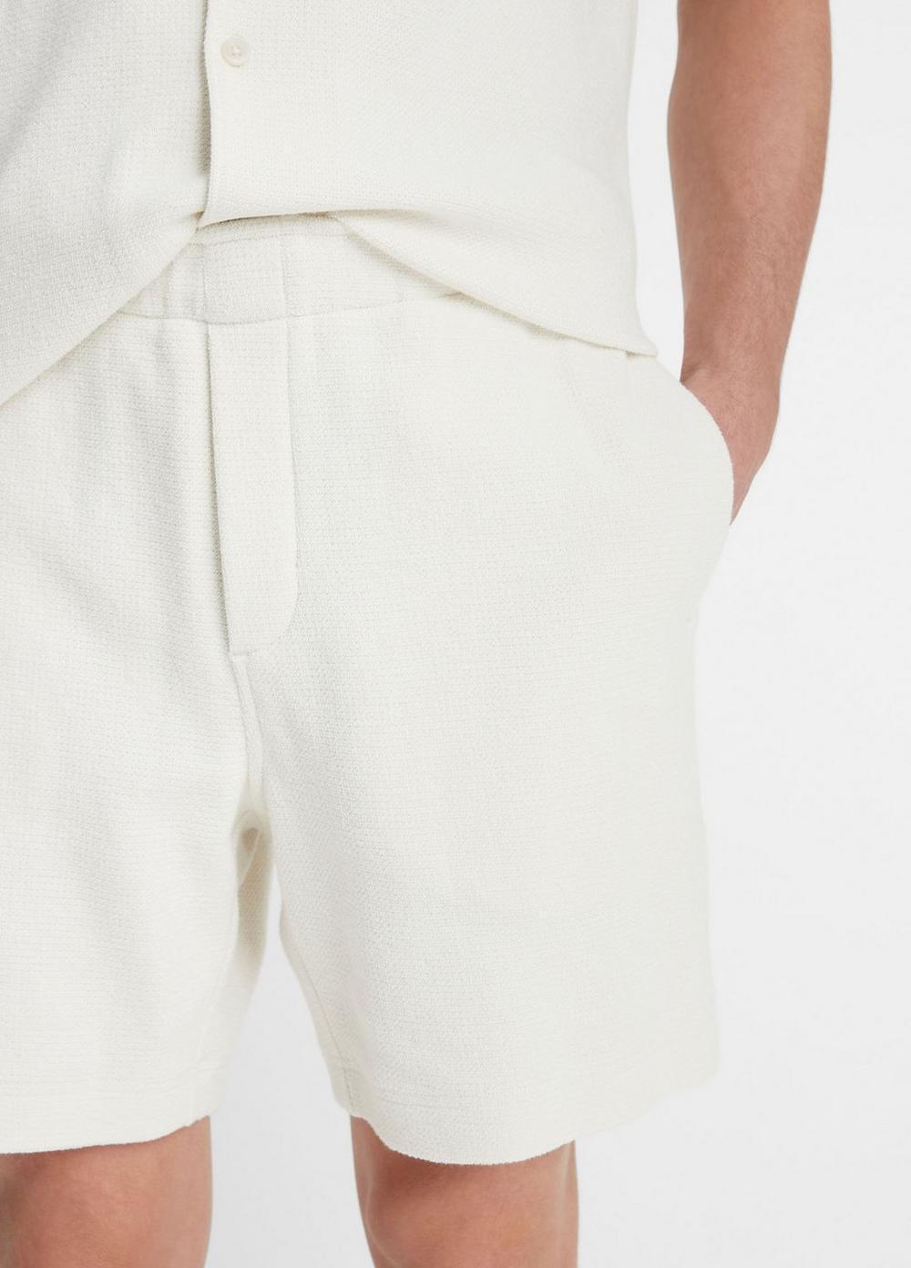 Mens Cotton Boucl Pull-On Short, Bone, Size XXL Vince Product Image