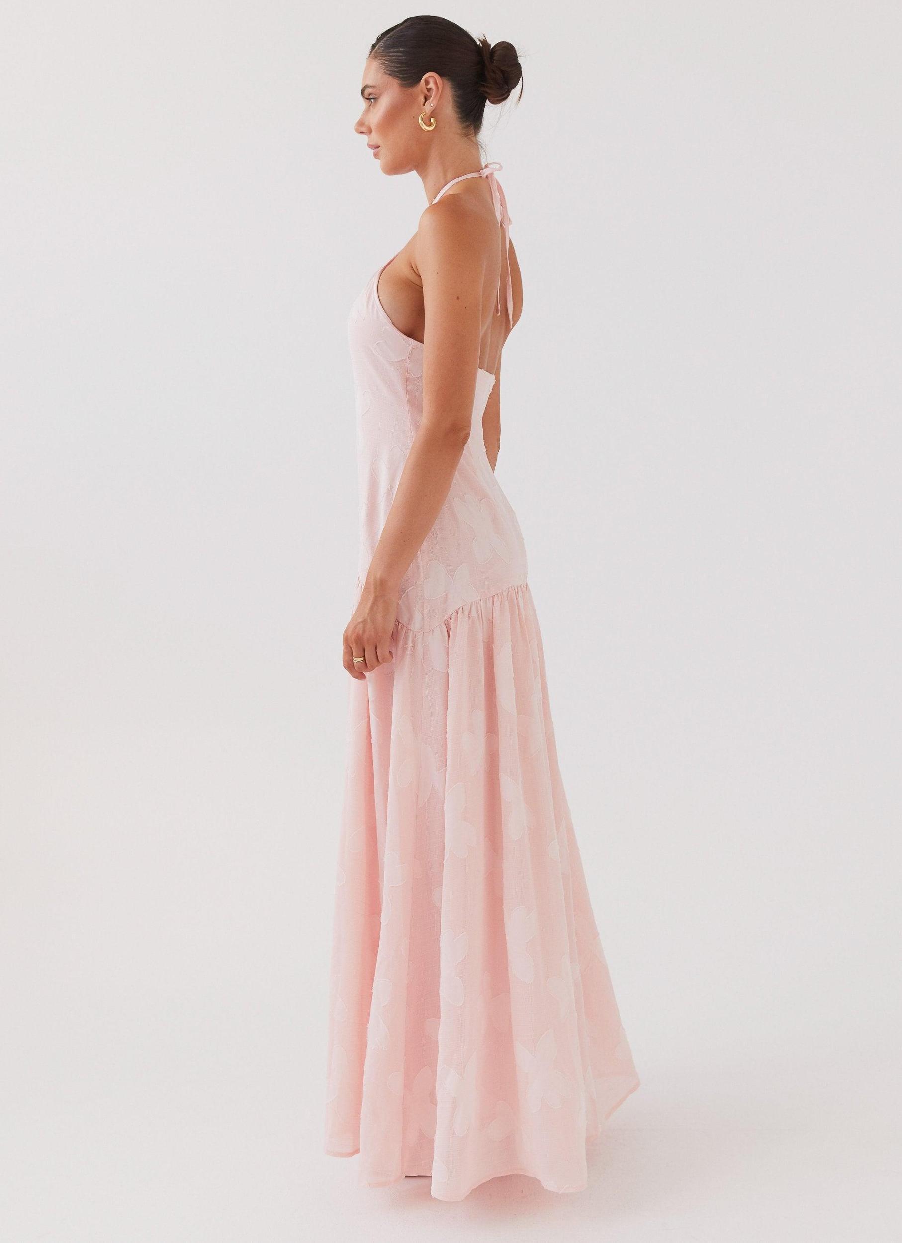 Blushed Cross Neckline Maxi Dress - Pink Petal Product Image