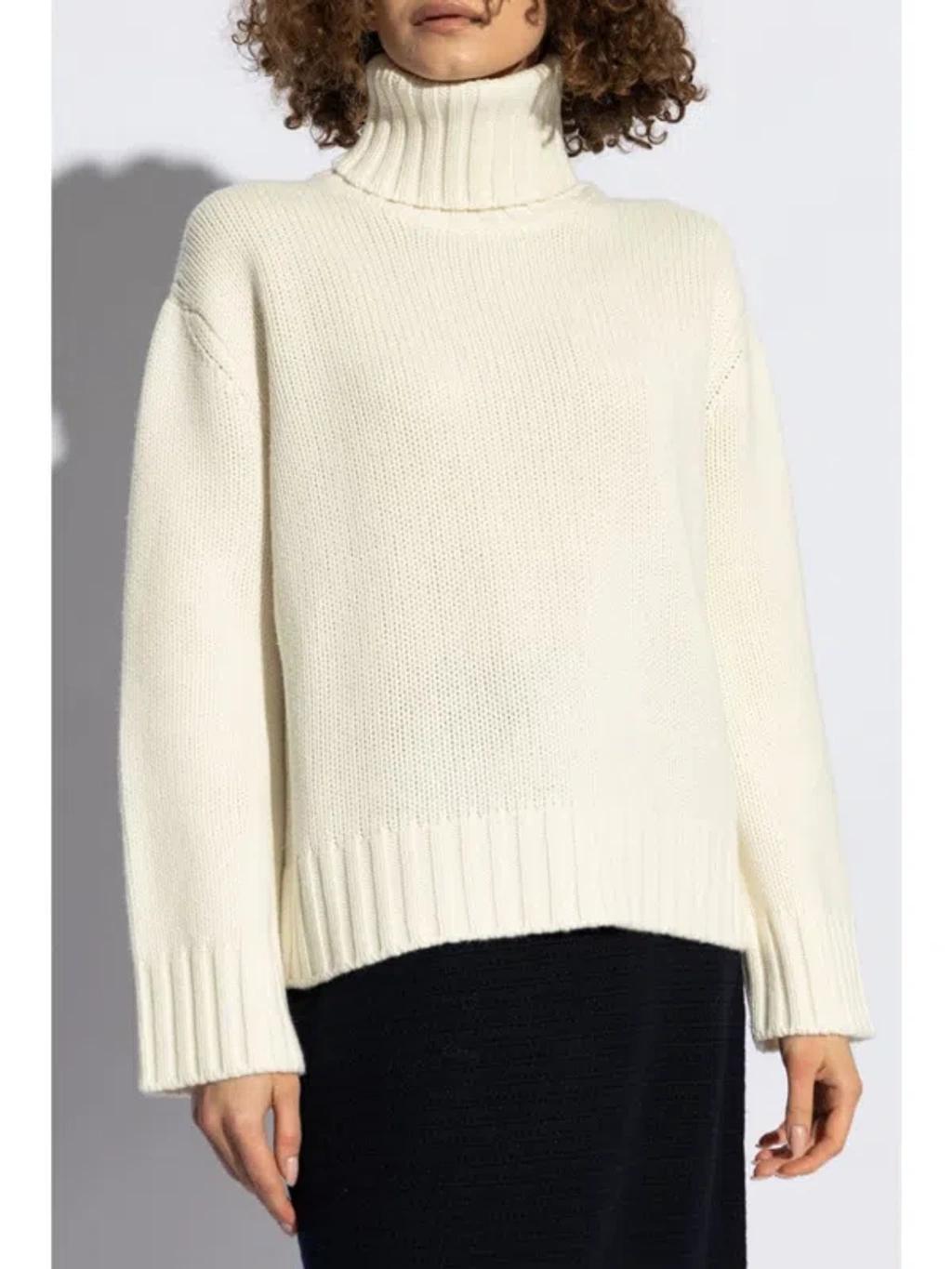 FABIANA FILIPPI Wool And Silk Blend Turtleneck Sweater In White Product Image