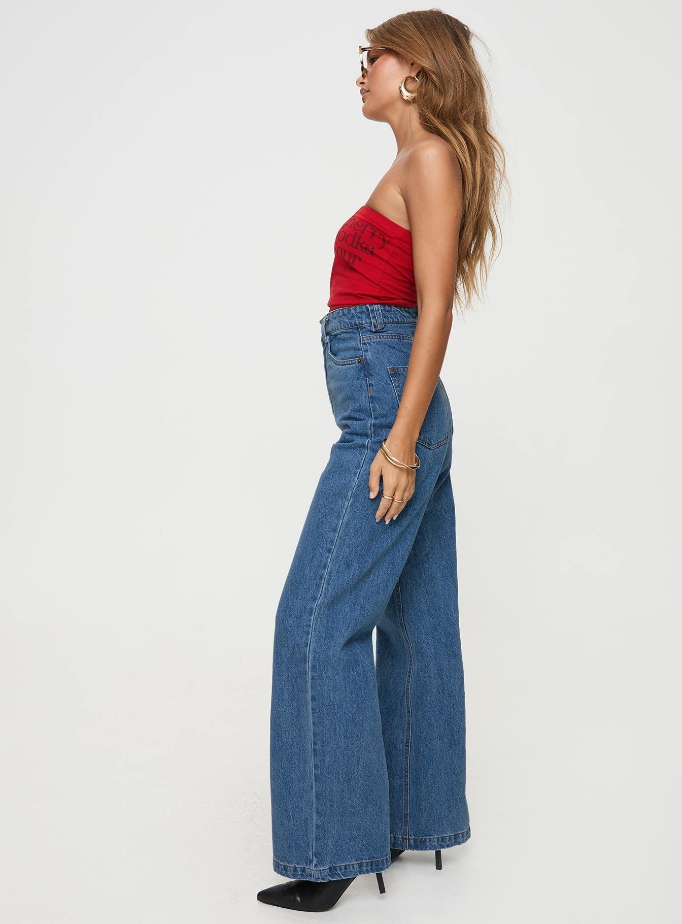 Zephee Wide Leg Jeans Light Wash Tall Product Image