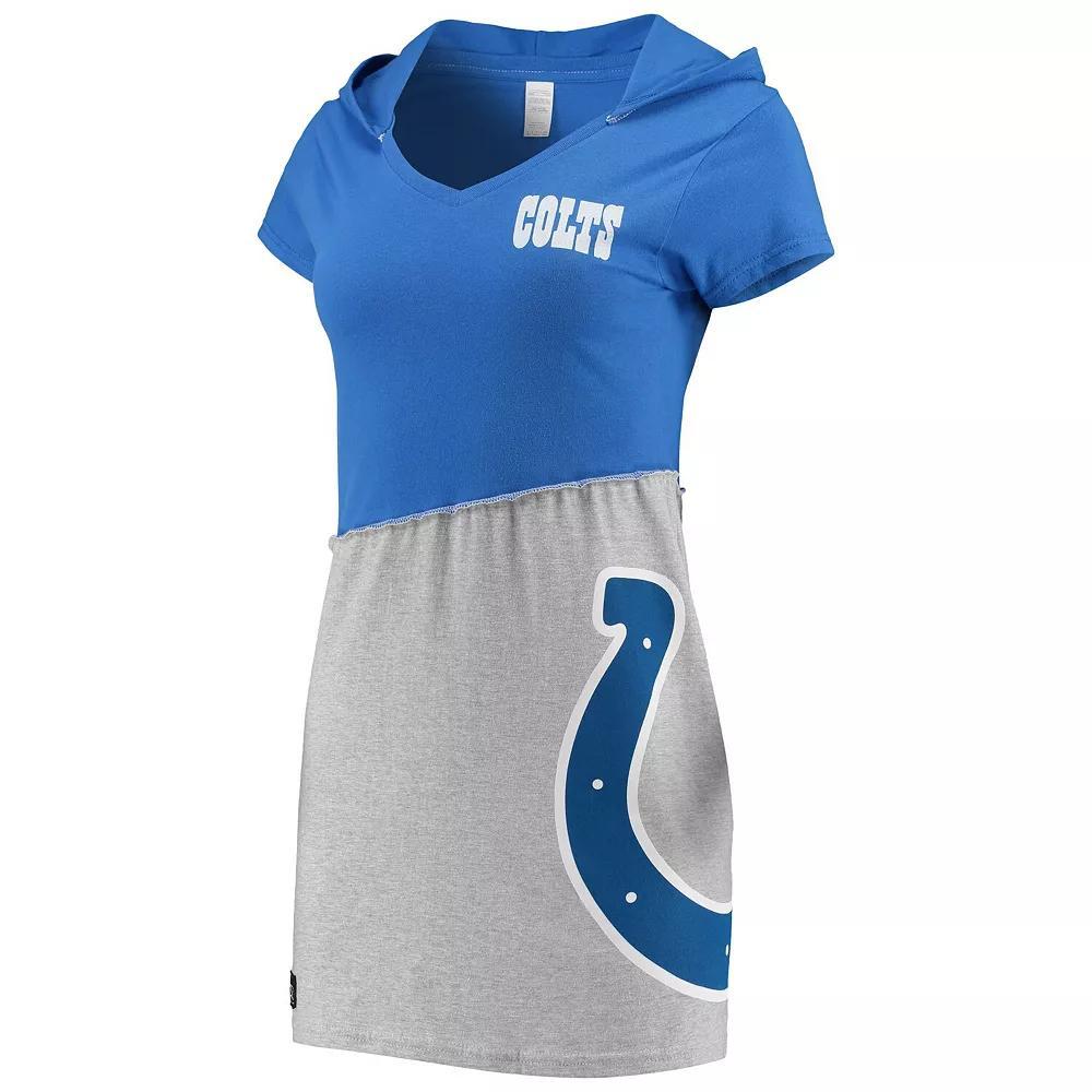 Women's Refried Apparel Royal/Gray Indianapolis Colts Sustainable Hooded Mini Dress, Size: XL, Blue Product Image