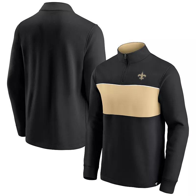 Men's Fanatics Branded Black/Silver Las Vegas Raiders Block Party Quarter-Zip Jacket, Size: Small, Lvr Black Product Image