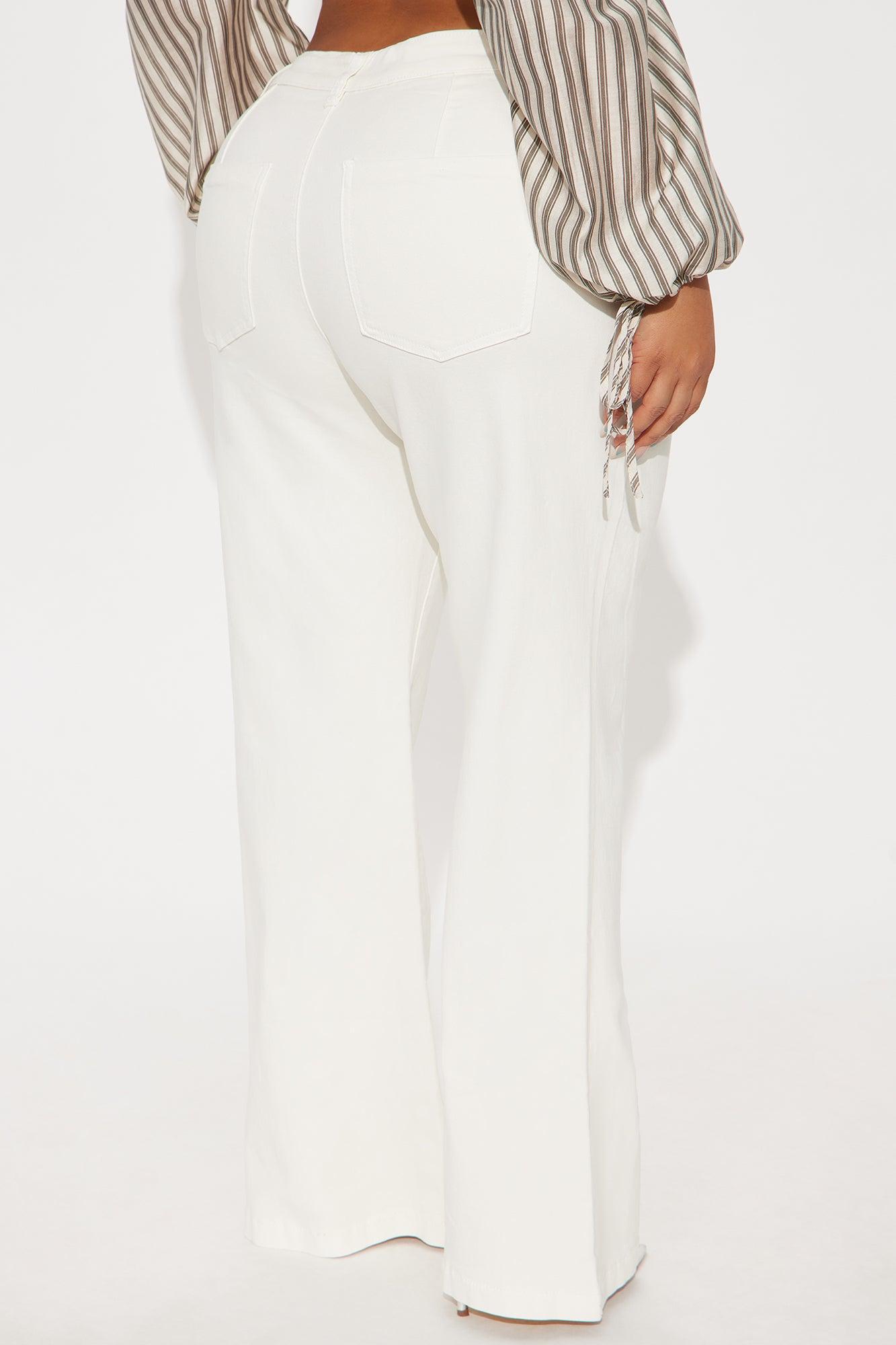 Just In Time High Rise Flare Jeans - Cream Product Image