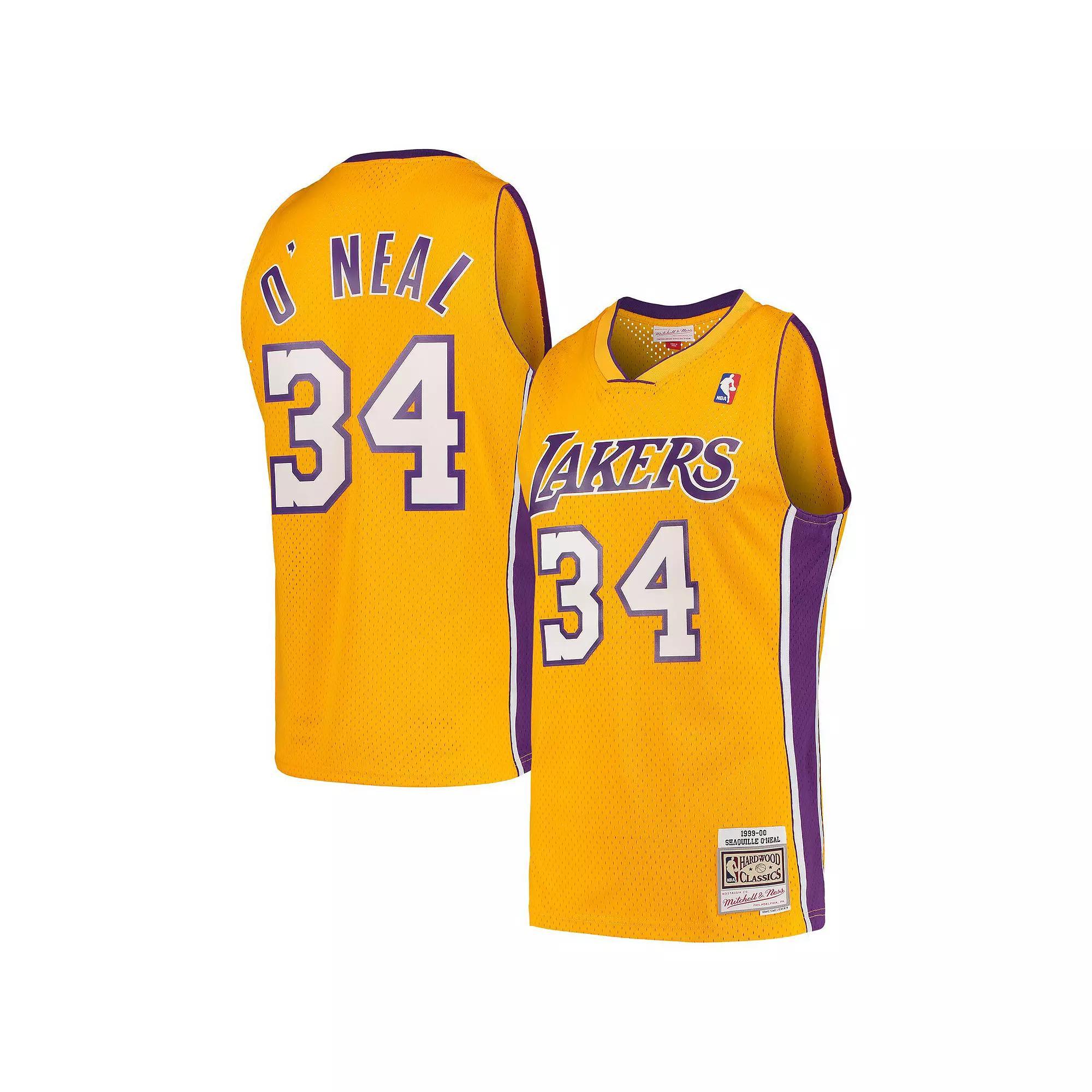 Mens Mitchell & Ness Magic Johnson Los Angeles Lakers Hardwood Classics Swingman Jersey Product Image