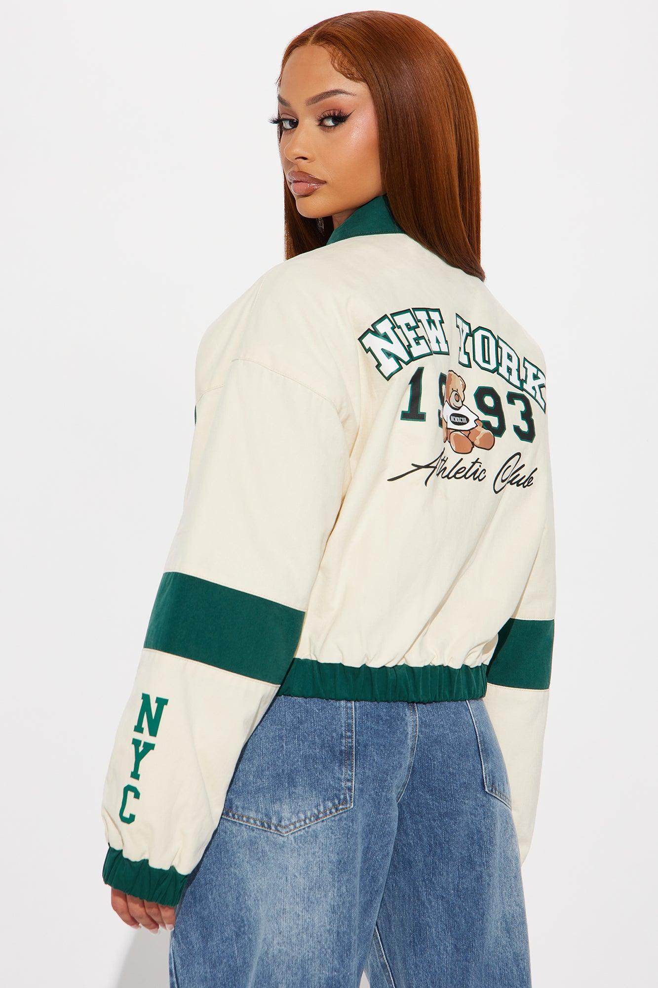 New York Club Varsity Jacket - Green/combo Product Image