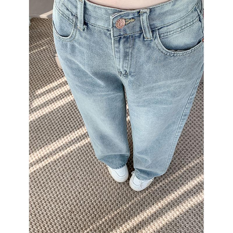 High Rise Washed Wide Leg Jeans Product Image