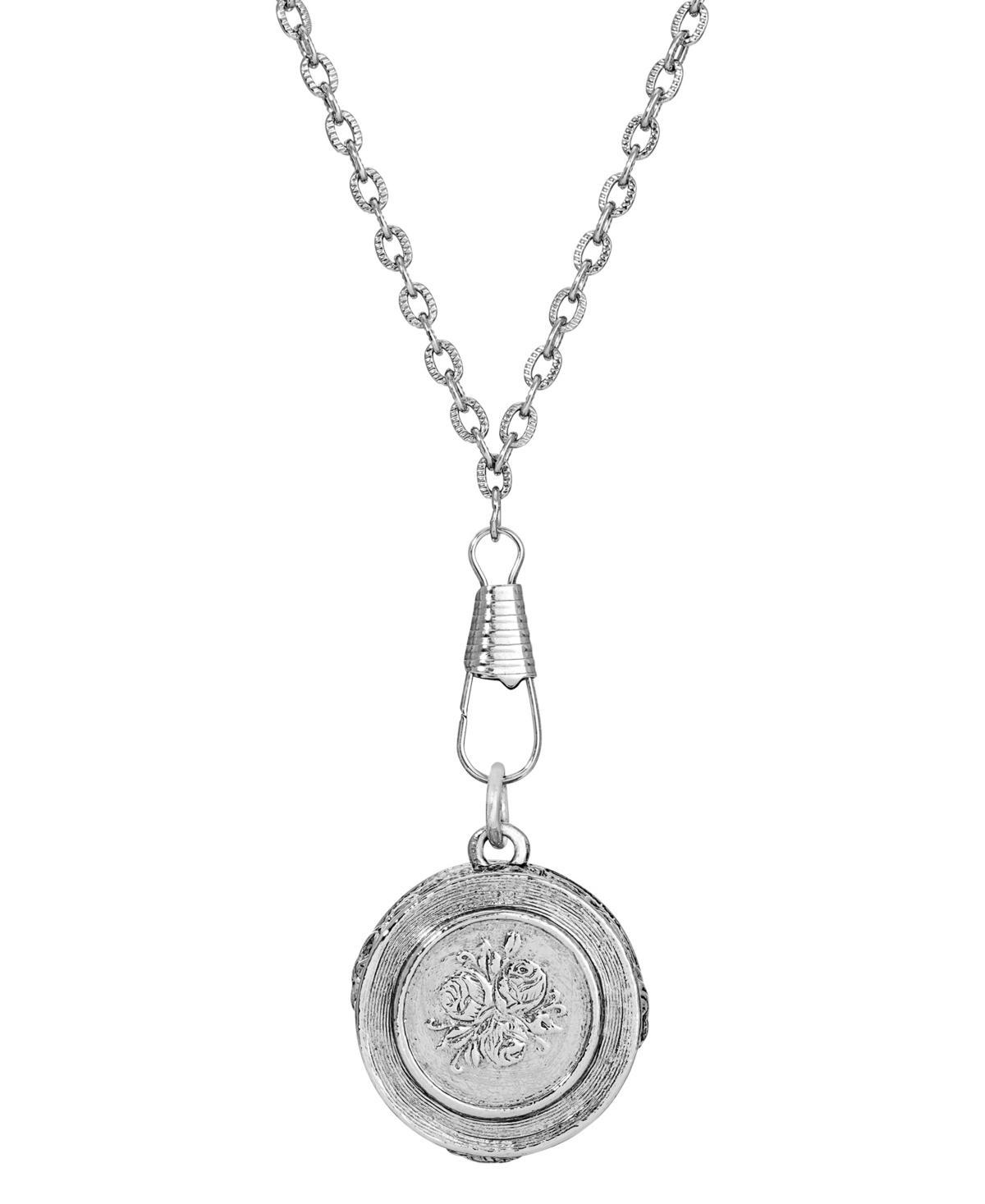 1928 Pendant Dime Holder Necklace, Womens, Gray Product Image