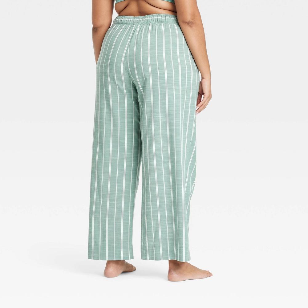 Women's Striped Cotton Blend Pajama Pants - Auden™ 4X: Relaxed Fit, Midweight Poplin, Full Waistband Elastic, 30.5" Inseam Product Image