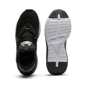 PUMA Softride Enzo Evo Geode Glow Womens Wide Sneakers in Black/Gold Product Image