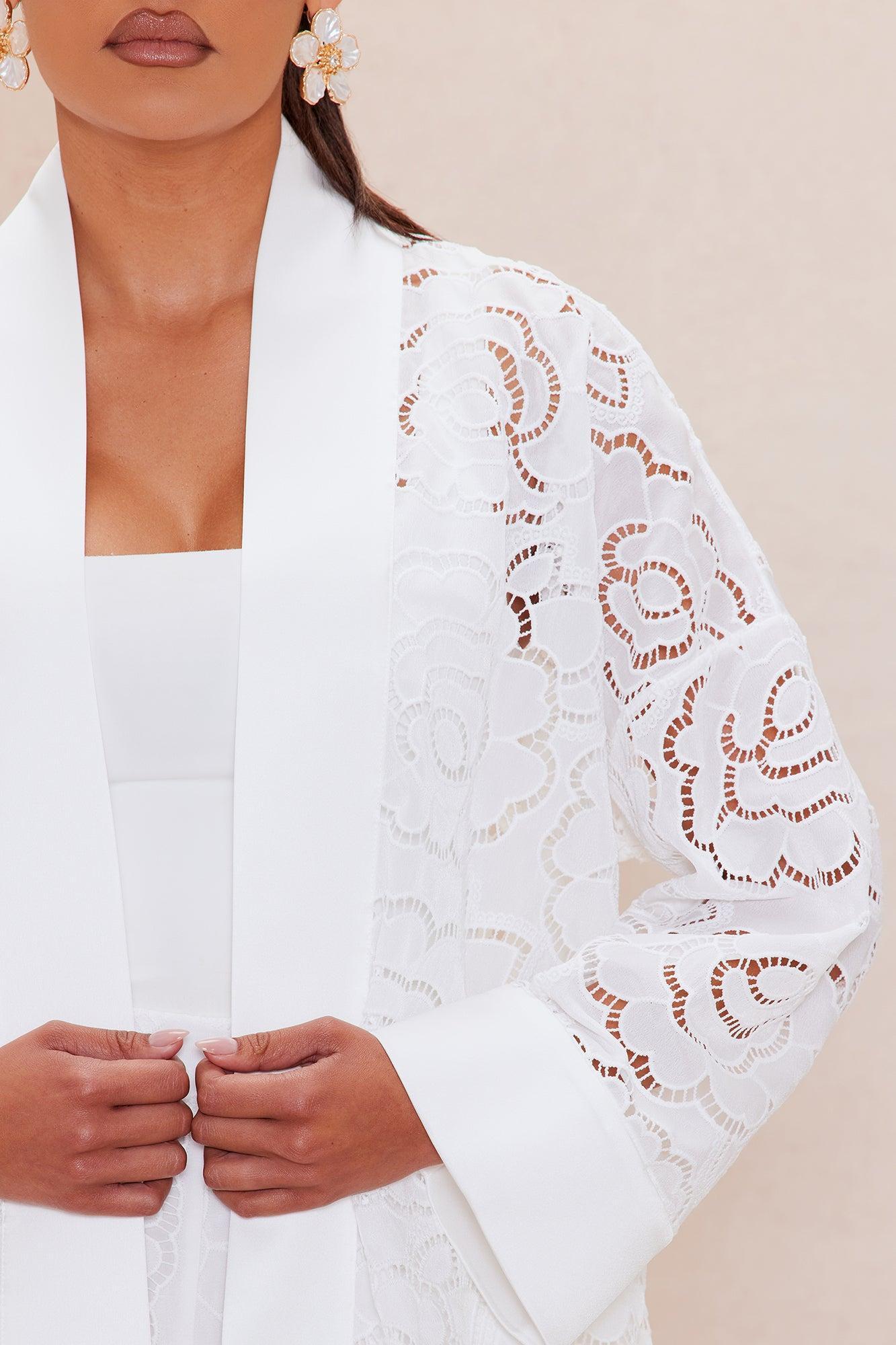 Carolina Embroidered Kimono  - White Product Image