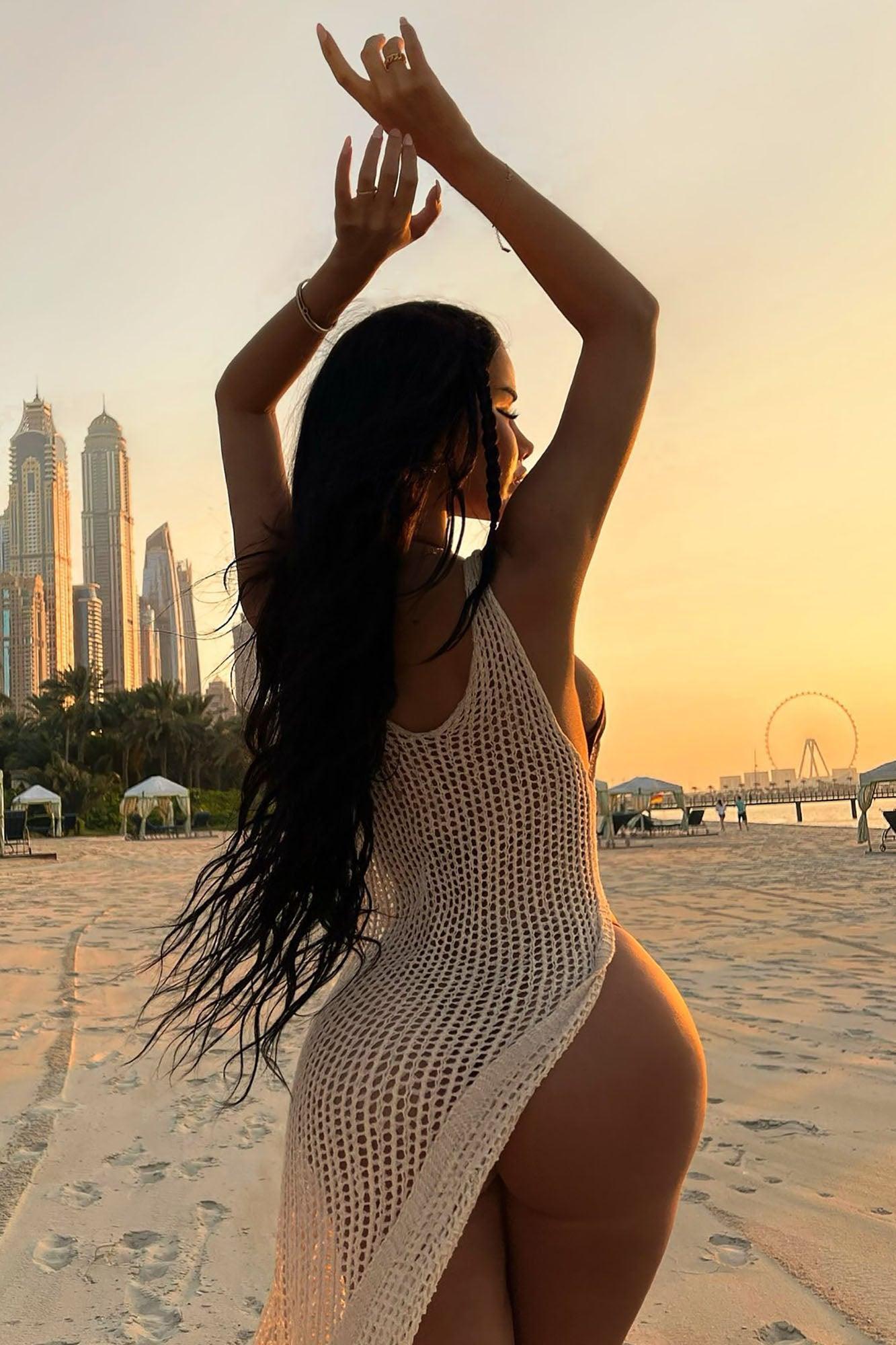 Beach Days Crochet Swim Cover Up - Taupe Product Image