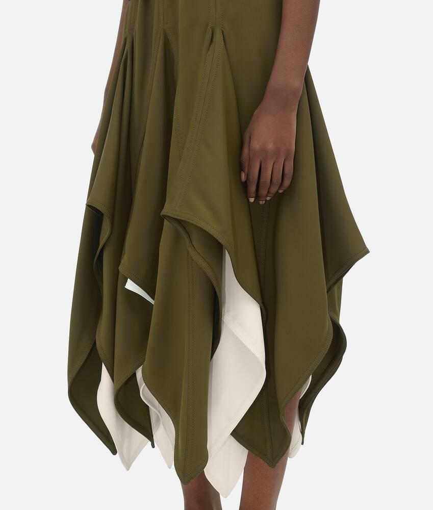 Women's Viscose Double Layer Skirt in Olive oil/ dove Product Image