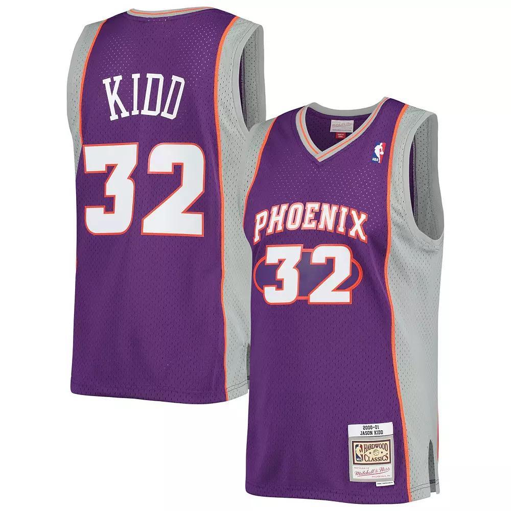 Men's Mitchell & Ness Jason Kidd Purple Phoenix Suns Big & Tall Hardwood Classics 2000-01 Swingman Jersey, Size: 3XLT, Phx Purple Product Image