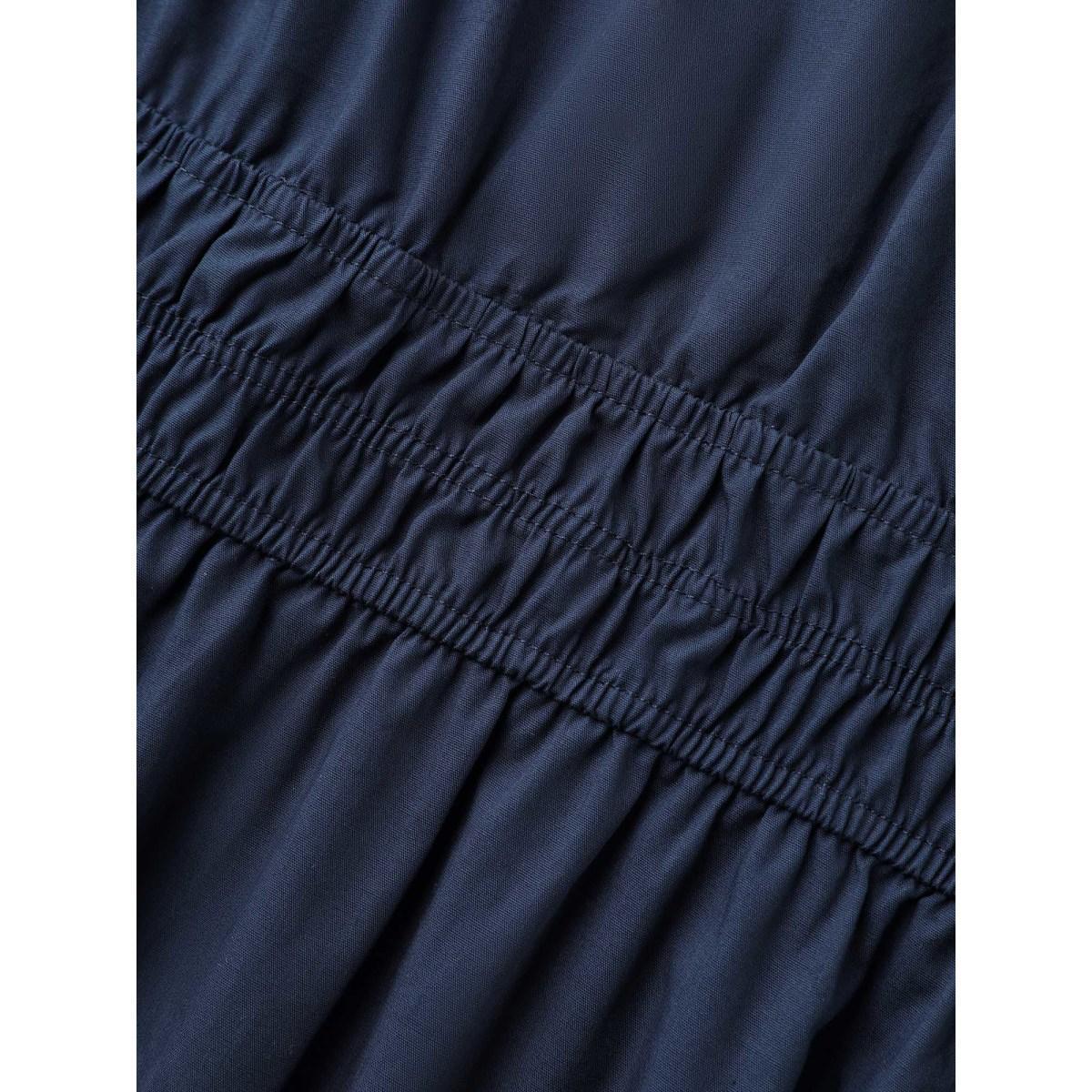 Plus Size Cotton Color Block Cinched-Waist Spliced Maxi Dress Navy Women V-neck Sleeveless Curvy BloomChic 28/5X Product Image