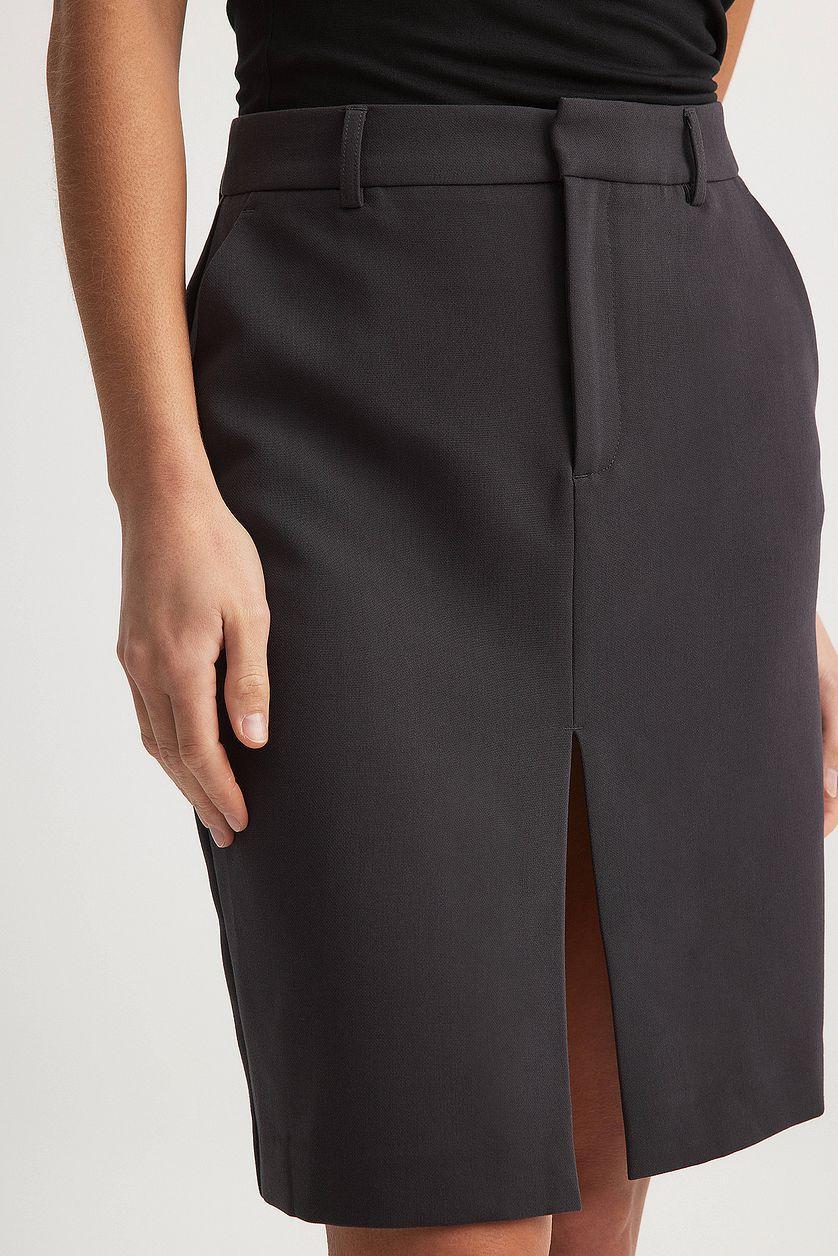 Straight Slit High Waist Mini Skirt Product Image