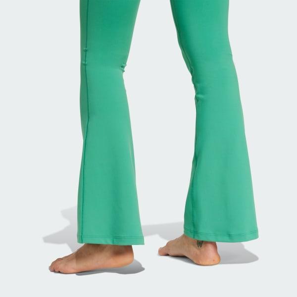 adidas All Me Flare Leggings Semi Court Green L Womens Product Image
