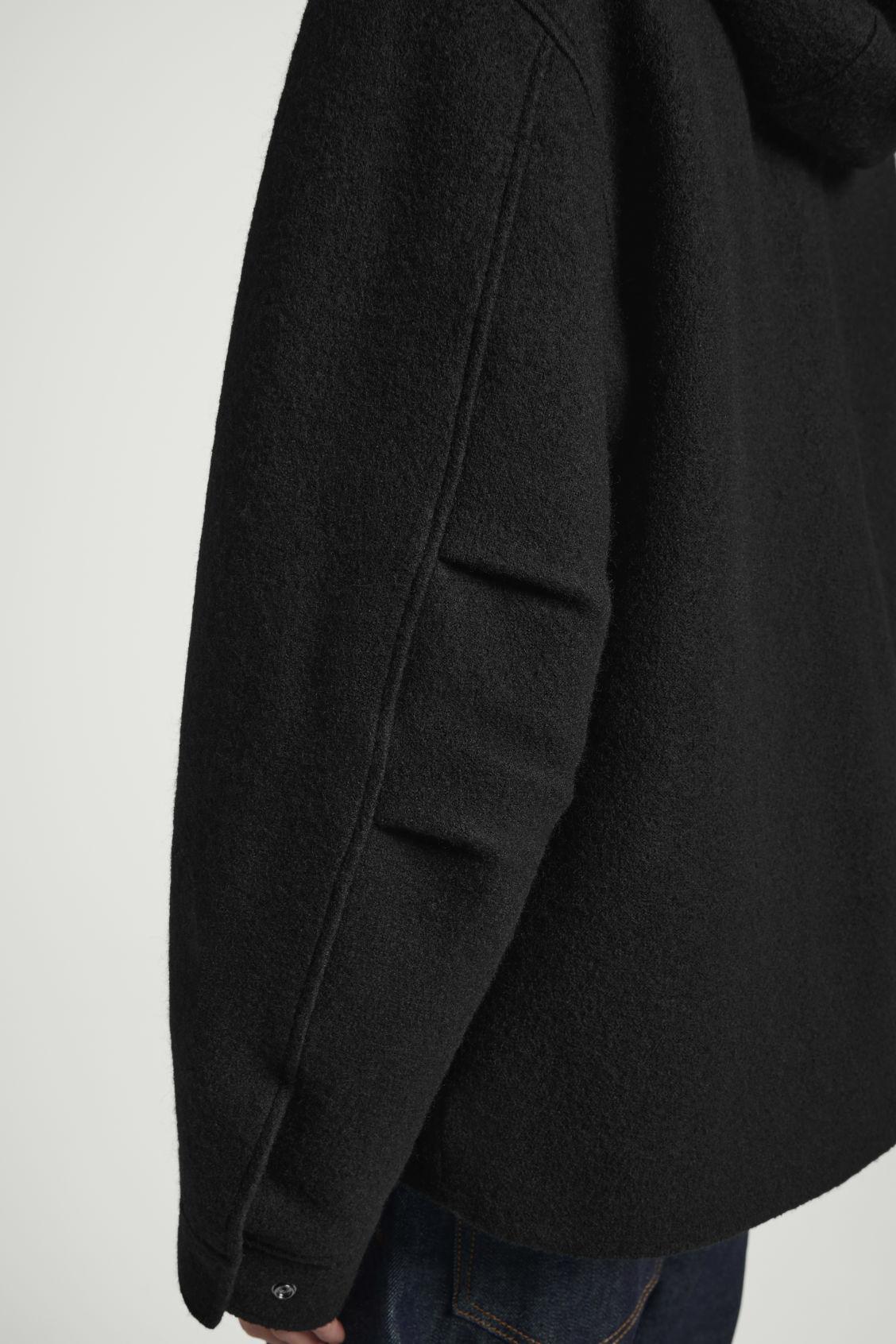 HOODED BOILED WOOL PARKA JACKET Product Image