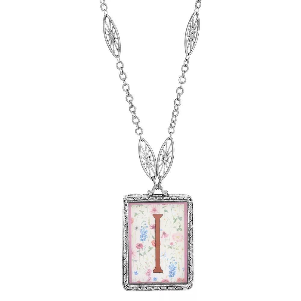 1928 Floral Motif Initial Pendant, Women's, G Product Image