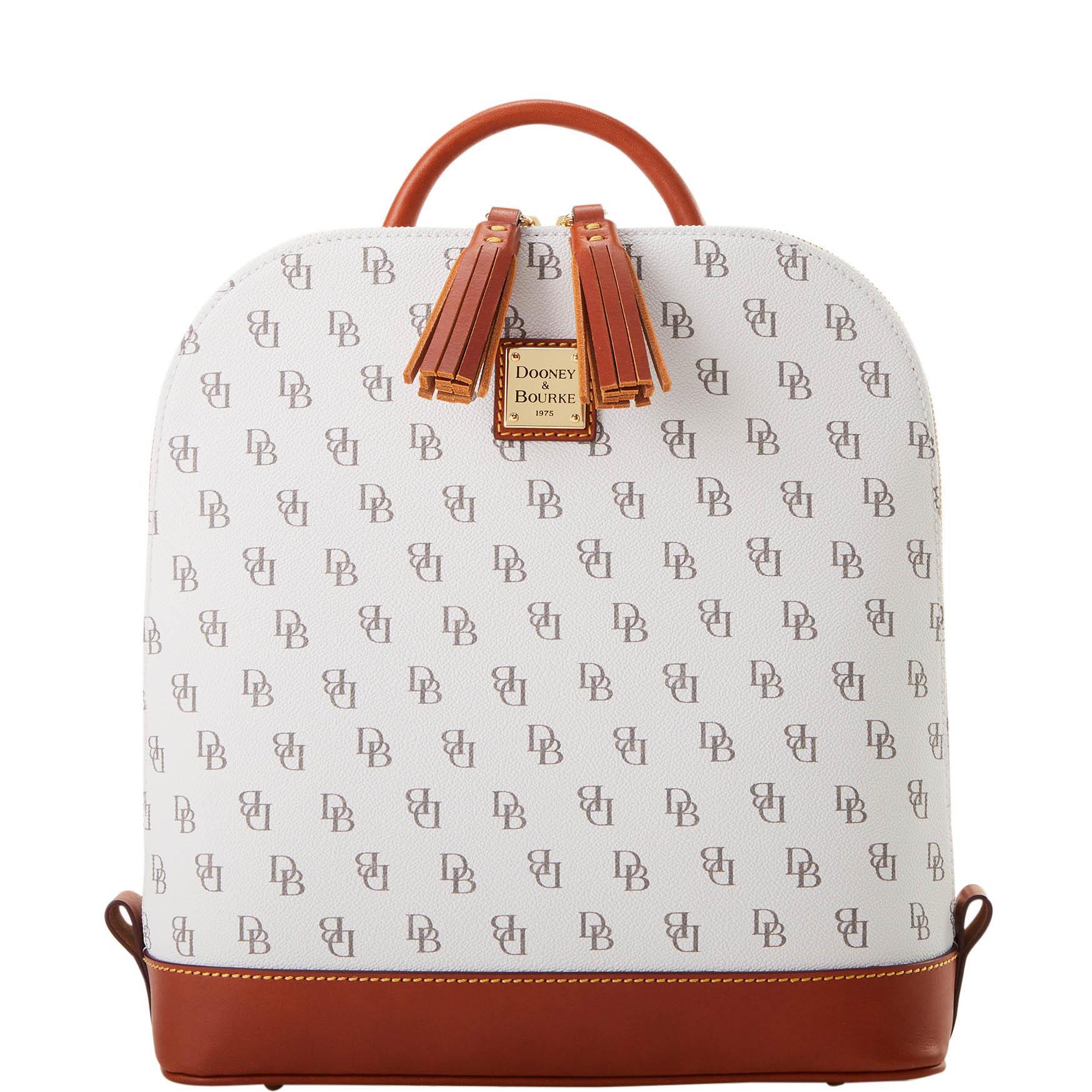 Dooney & Bourke Womens Gretta Domed Coated Cotton Backpack in Bone Product Image