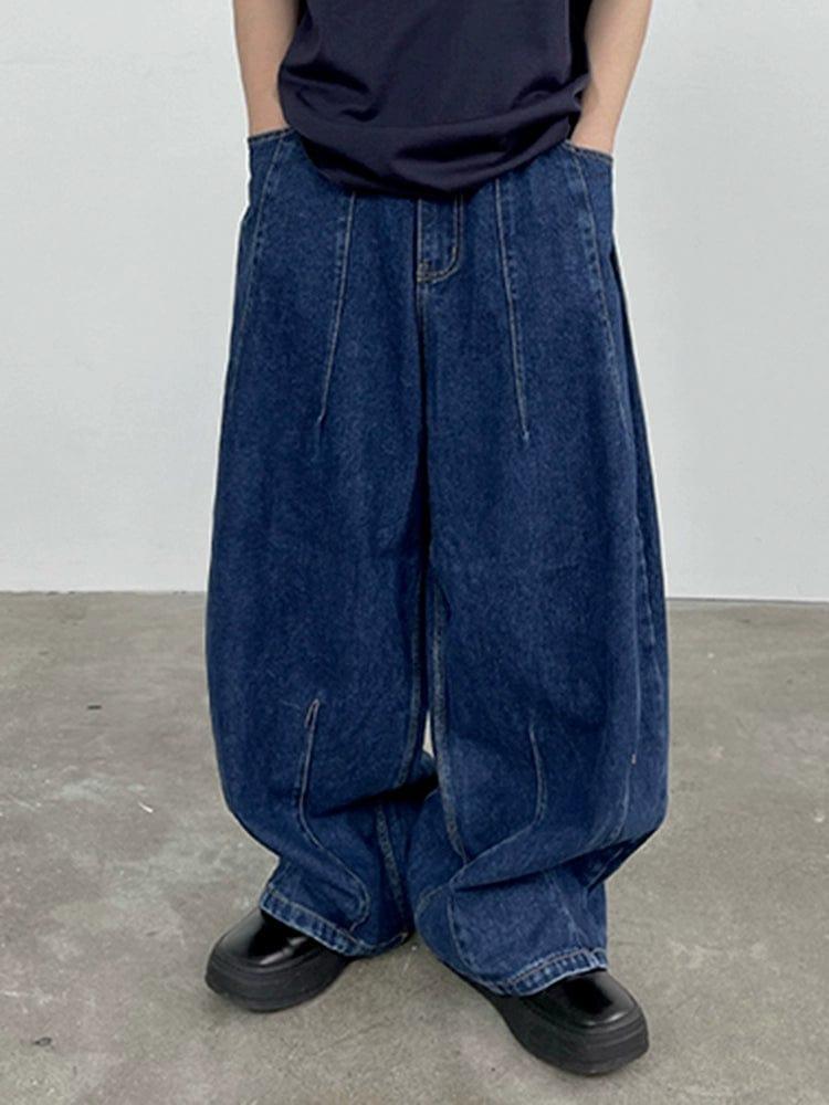RT No. 11269 RECONSTRUCTED BAGGY STRAIGHT DENIM JEANS Product Image