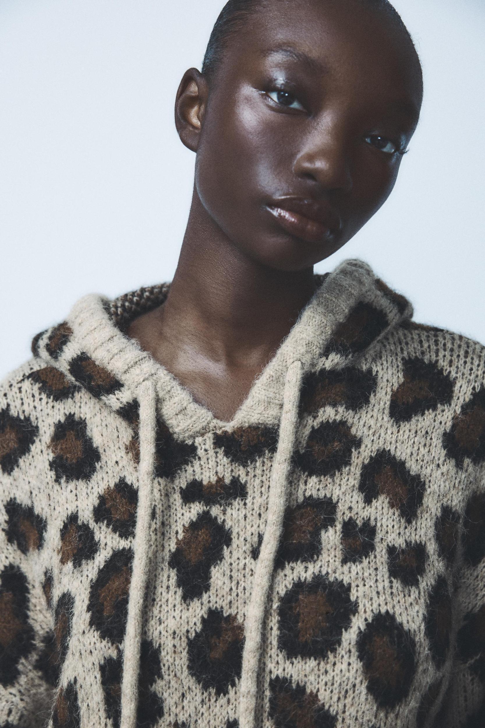 ANIMAL PRINT JACQUARD KNIT SWEATSHIRT Product Image