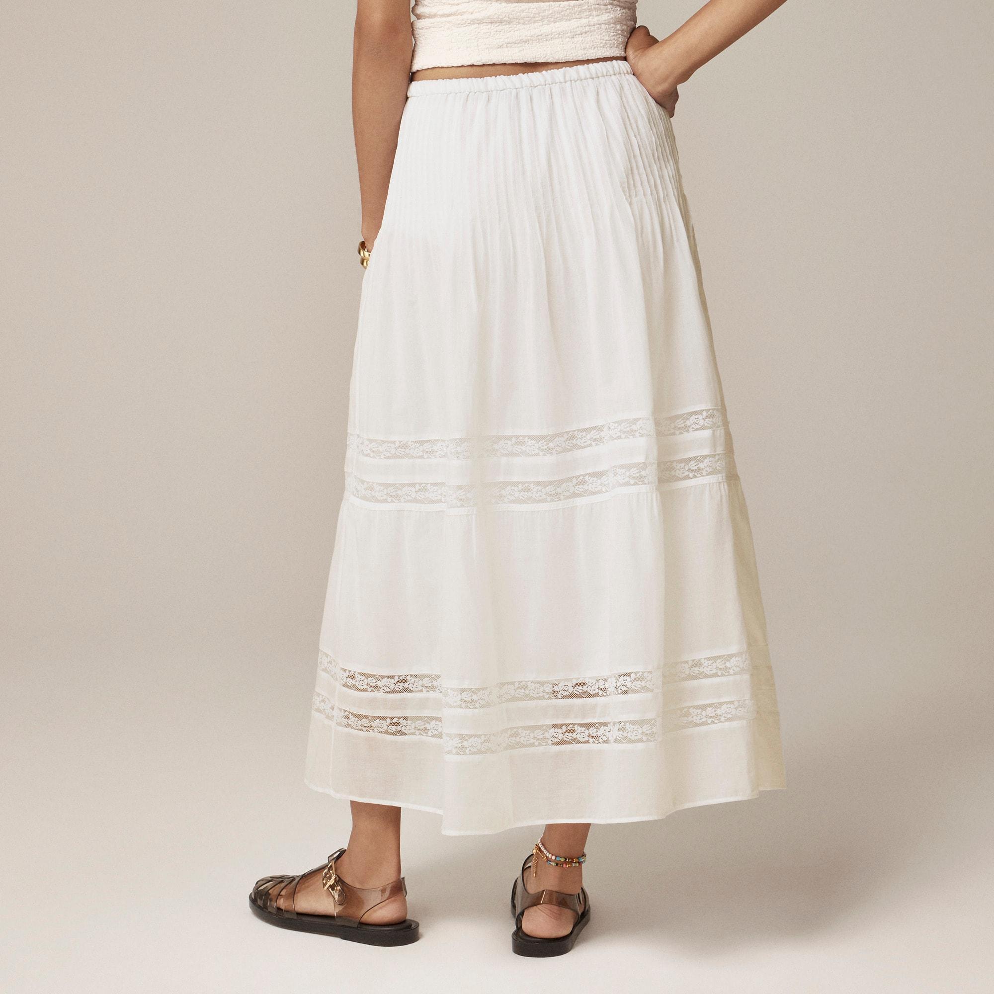 Lace-trim pintuck skirt Product Image
