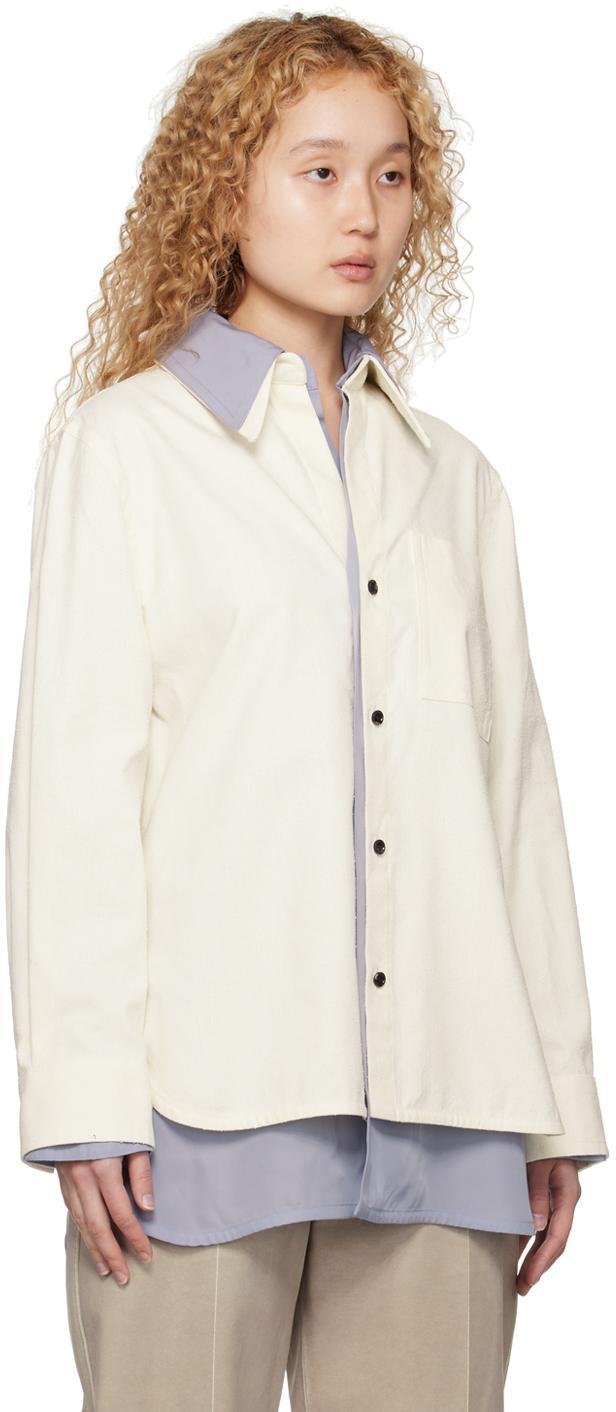 BOTTEGA VENETA Layered Button-front Cotton Shirt In Chalk Polar Product Image