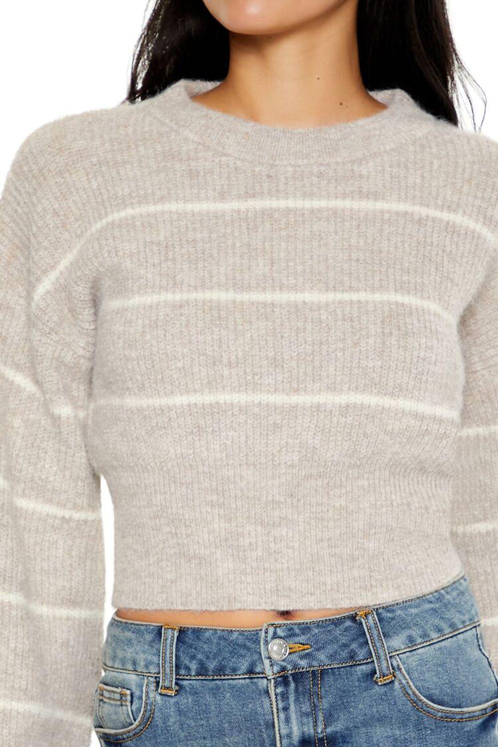 Pinstriped Rib-Knit Sweater | Forever 21 Product Image