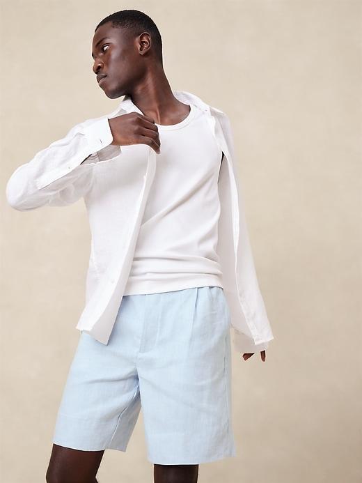 Linen Pleated Pull-On Short Product Image