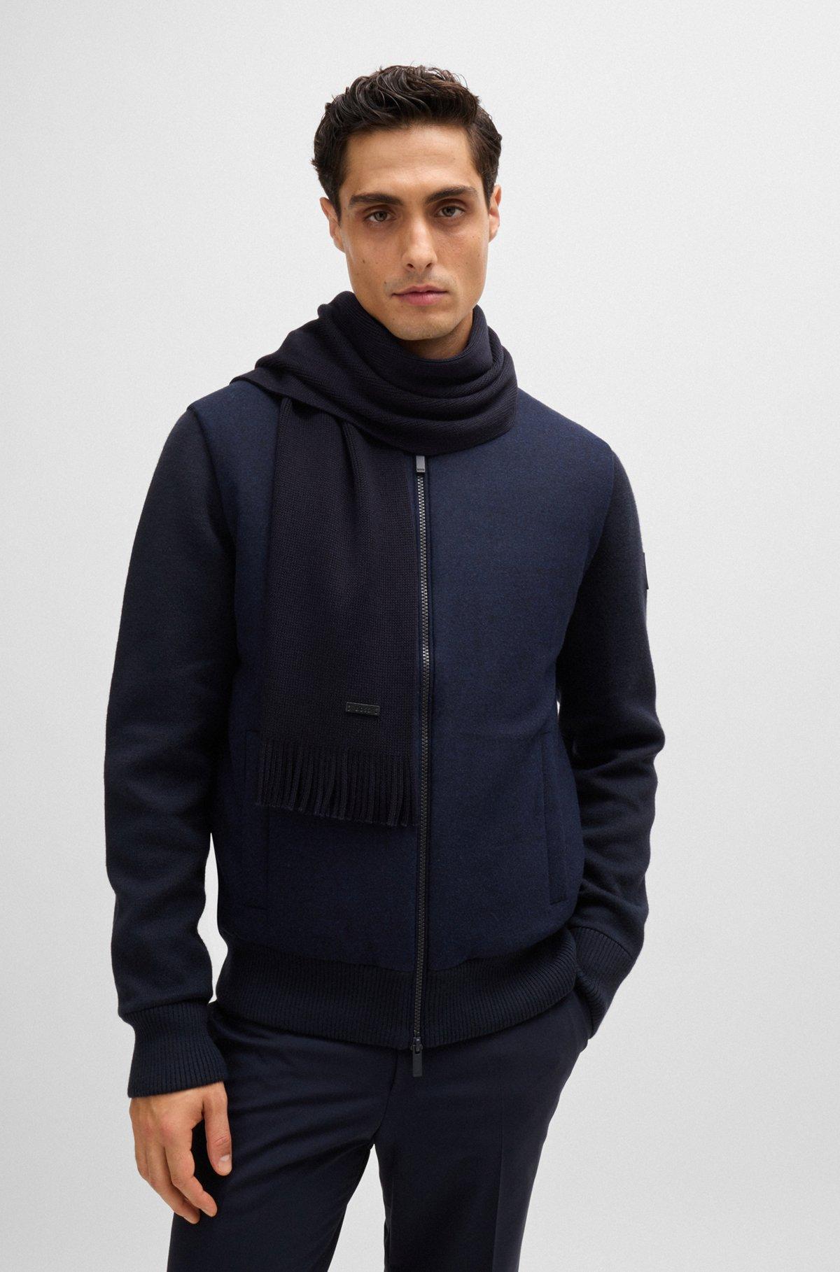 Raschel-knit scarf in merino wool Product Image