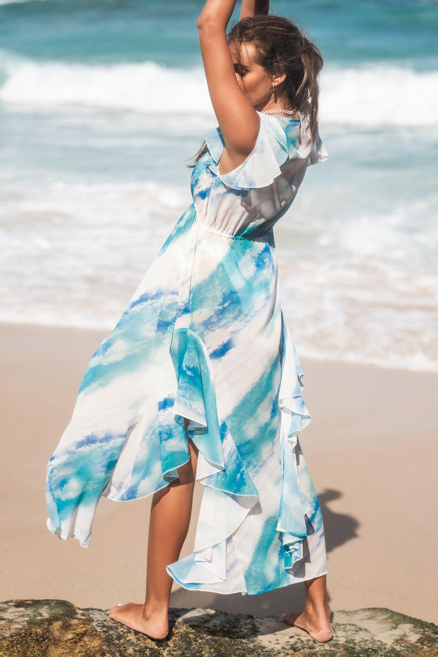 Watercolor Maxi Cover-Up Duster Kimono Product Image