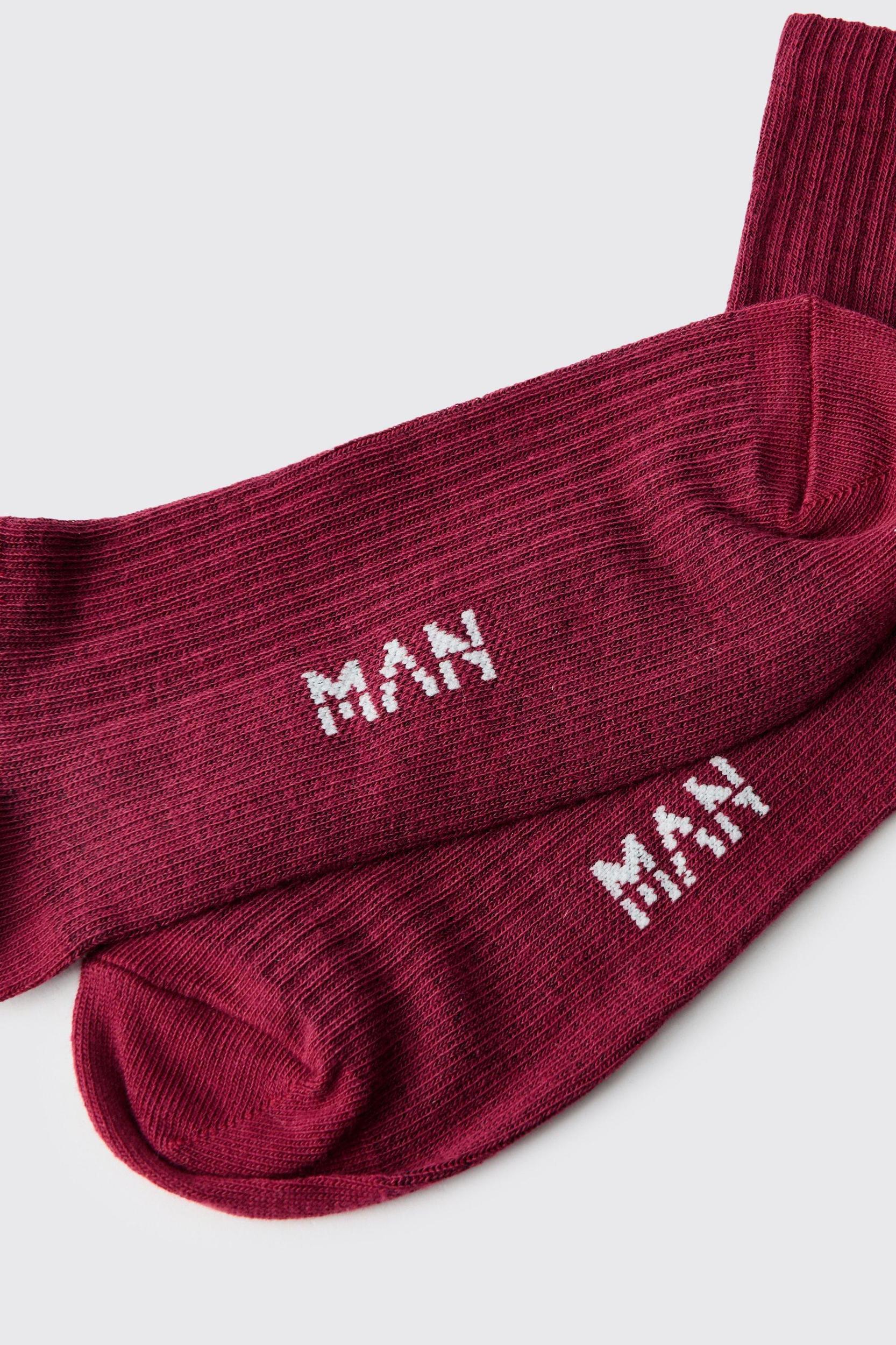 2 Pack Man Woven Tab Socks | boohooMAN USA Product Image