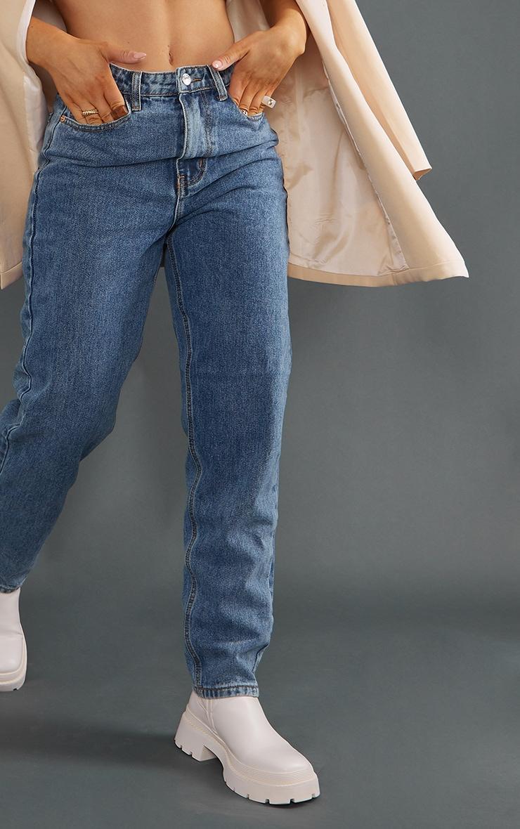 PRETTYLITTLETHING Vintage Wash Mom Jeans Product Image