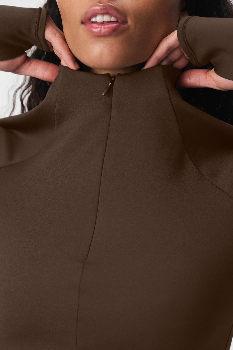 Airlift Winter Warm 1/4 Zip Long Sleeve - Espresso Product Image