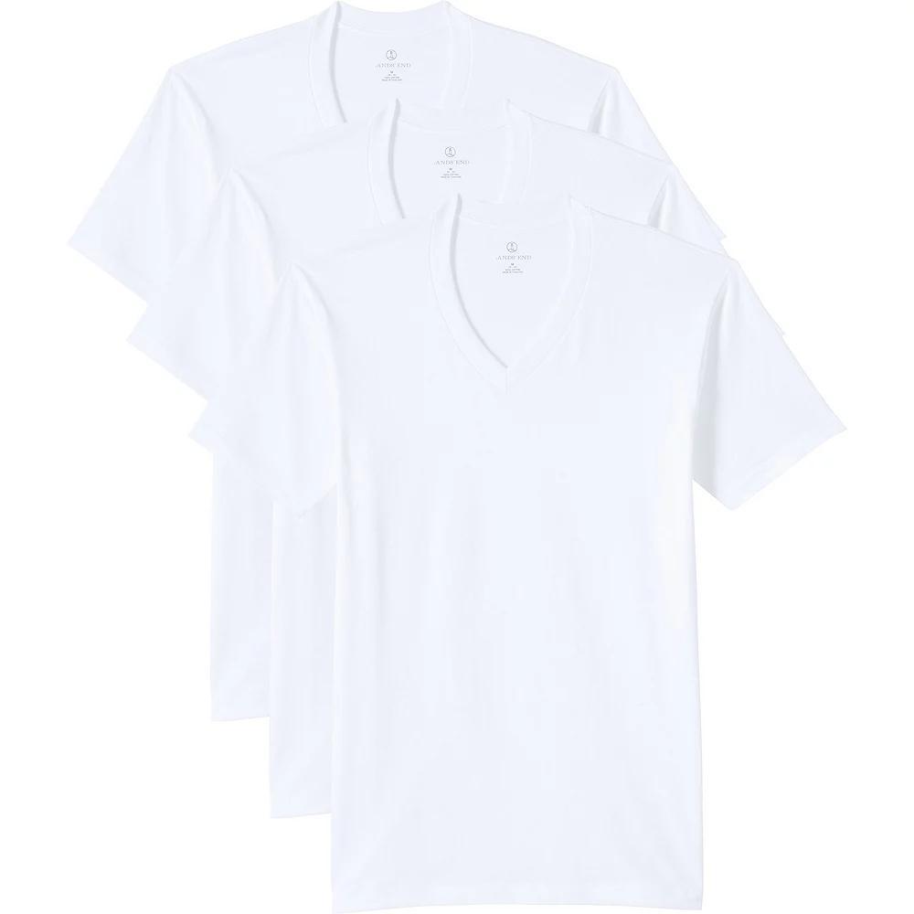 Mens Lands End 3-Pack V-Neck Undershirts Product Image