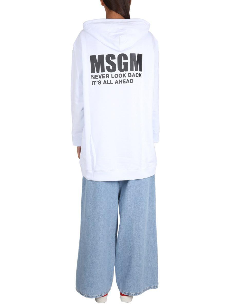 MSGM Sweatshirt With Logo Print In White Product Image