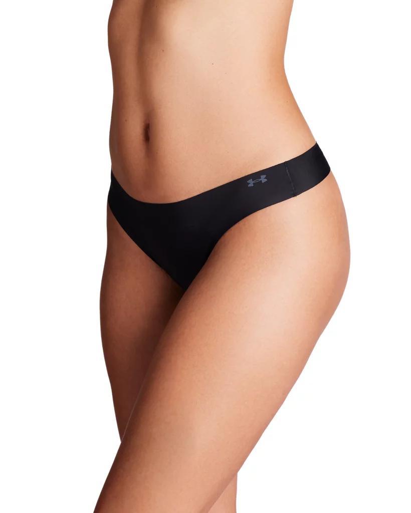 UA Pure Stretch Womens 3-Pack No Show Thong Product Image