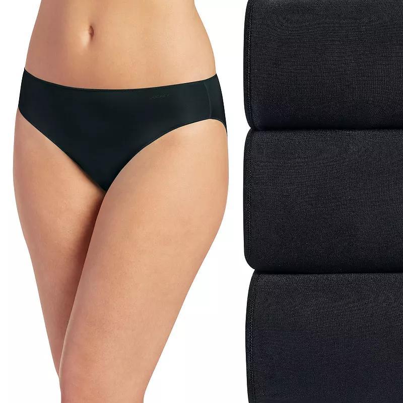 Women's Jockey® No Panty Line Promise® 3-Pack Bikini Panty Set 1770, Size: 5, Black Asst Product Image