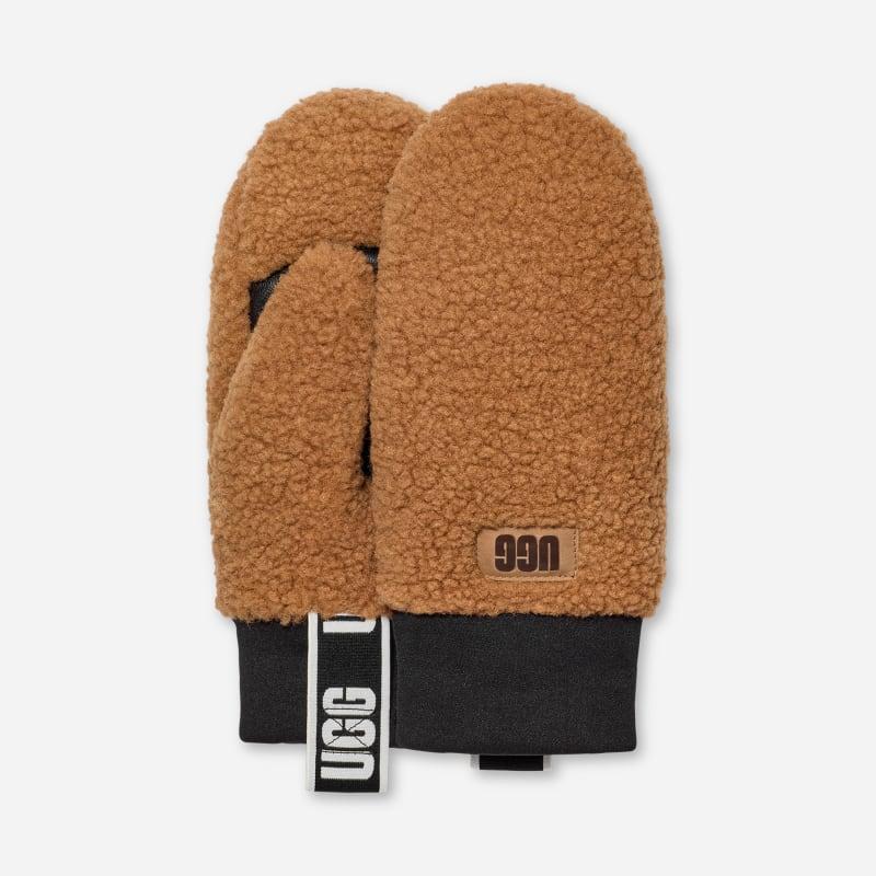 UGG Womens UGGfluff Mitten With Logo Tape Fleece Product Image