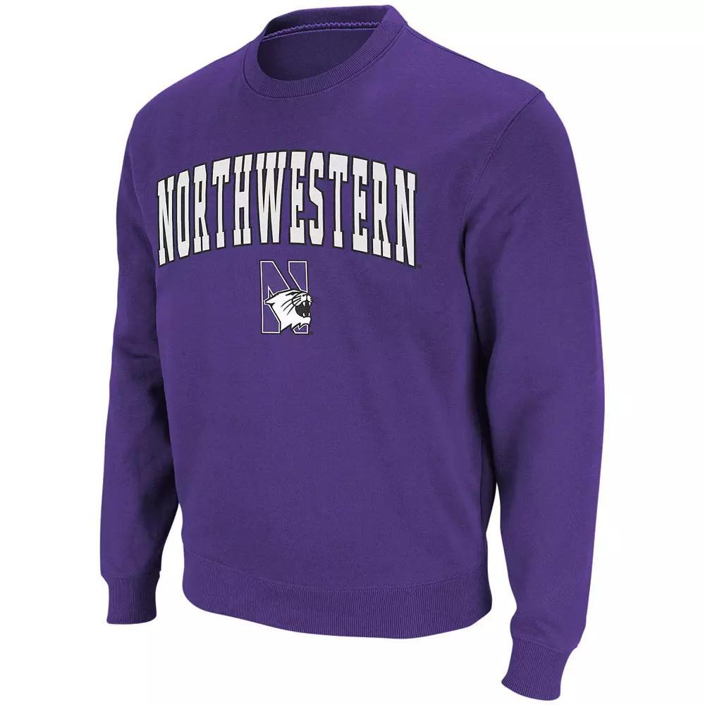 Men's Colosseum Purple Northwestern Wildcats Arch & Logo Crew Neck Sweatshirt, Size: Large Product Image