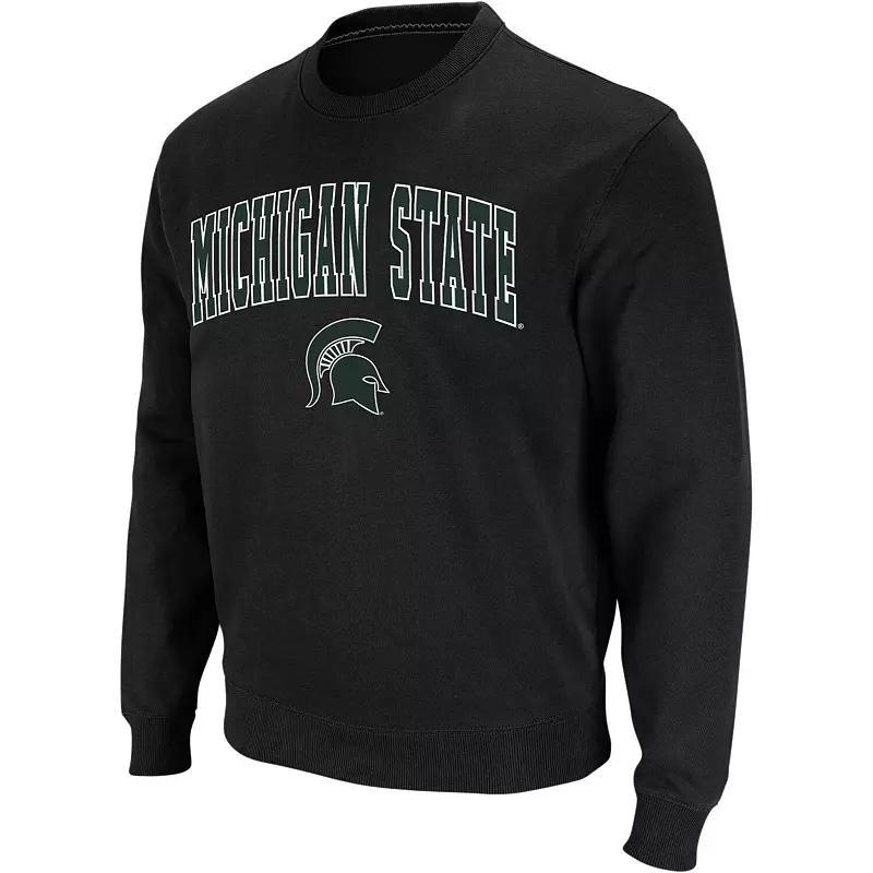 Men's Colosseum Black Iowa Hawkeyes Arch & Logo Crew Neck Sweatshirt, Size: Large Product Image