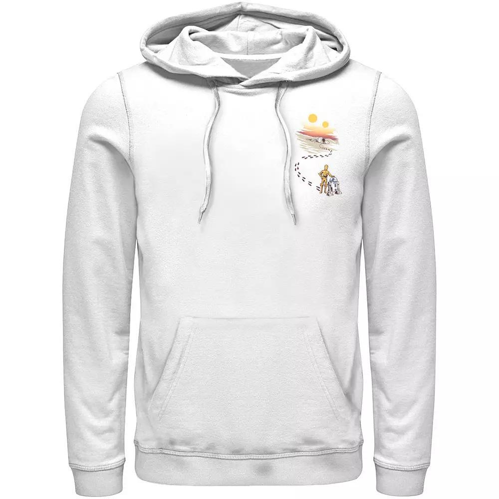 Men's Star Wars Droid Dessert Footprints Pocket Hoodie, Size: Small, White Product Image