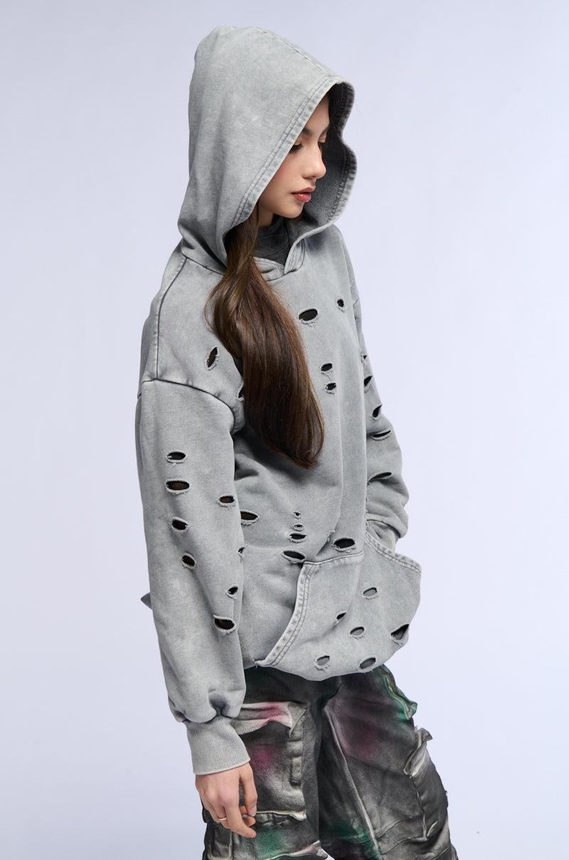 HOLY MOLY DISTRESSED SWEATSHIRT DRESS Product Image