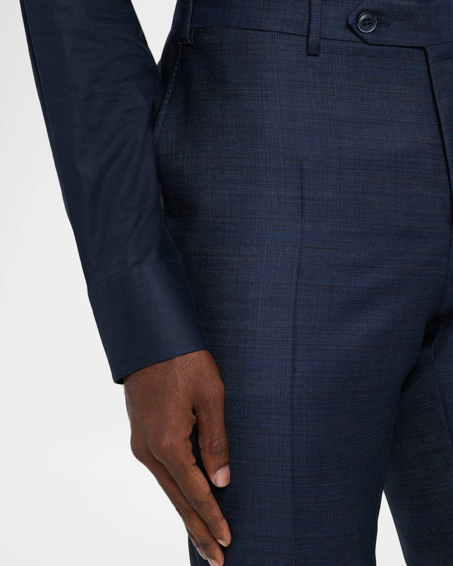 Men's Denim Effect Wool Peak Lapel Suit Product Image